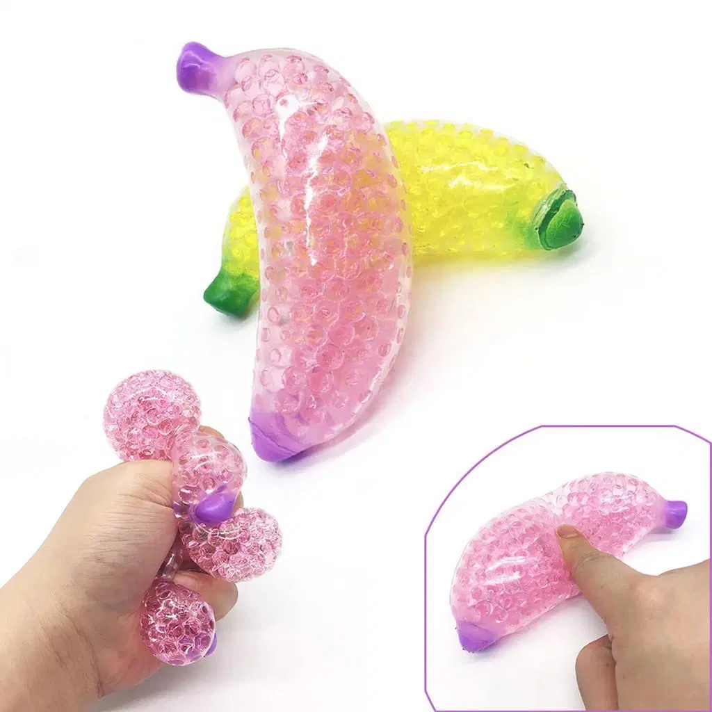 Custom Material PU Foam or TPR Banana Stress Ball Squishy Fidget Toys