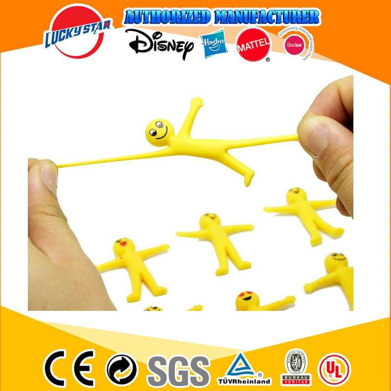 Amazon Hot Selling Yellow Stretchy Smiley Bendy Men Squishy Kids Stress Relieve Fidget Toys