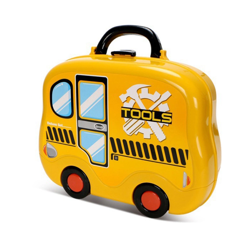 008-916 Smart Novelty Toy Tool Play Set Toddlers Educational Learning Pretend Play Tools Kit Toys with Bus Shaped Case for Kids Great Birthday Gift