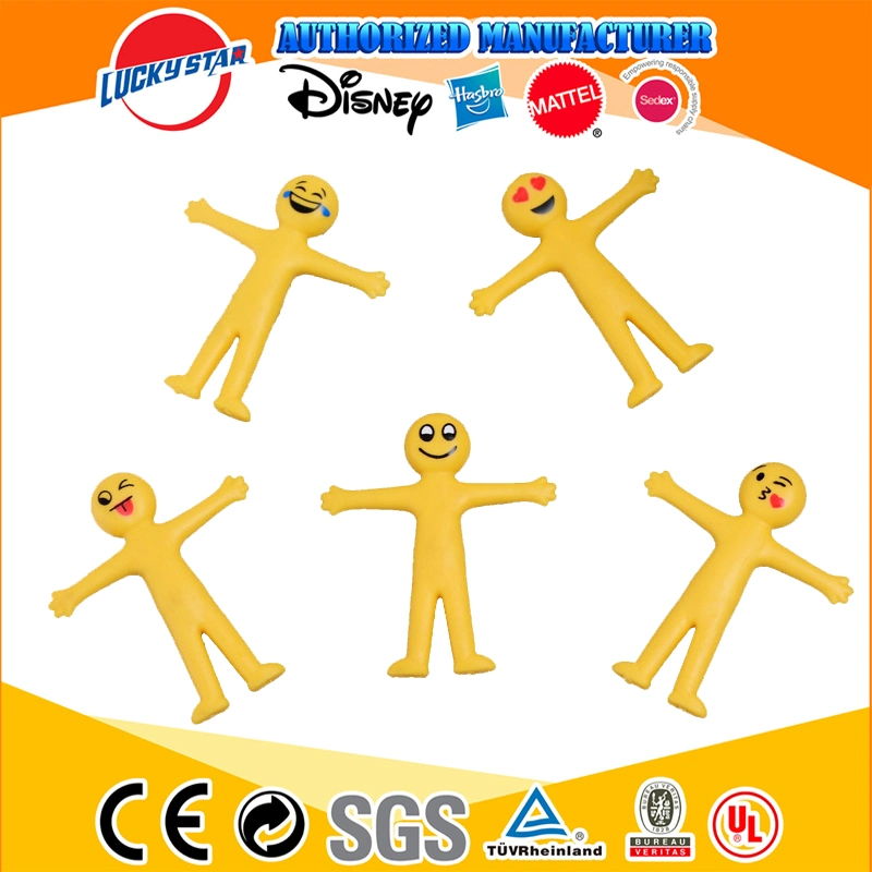 Amazon Hot Selling Yellow Stretchy Smiley Bendy Men Squishy Kids Stress Relieve Fidget Toys