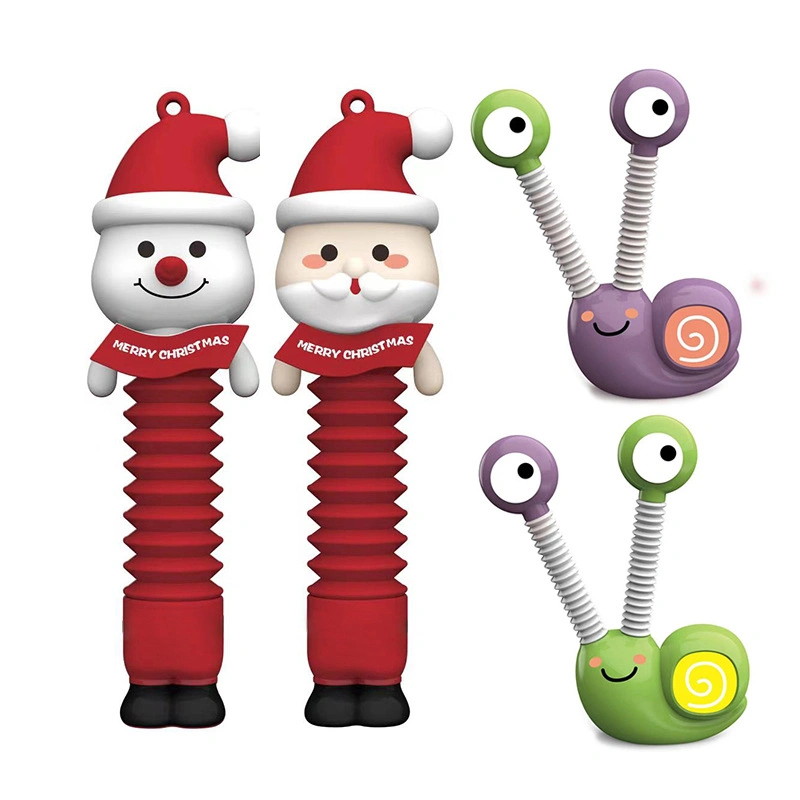 Christmas Santa Lights up Pop Fidget Tube Tubes Party Toys Glow Sticks Easter Basket Sticks Stuffers LED Pop Tubes