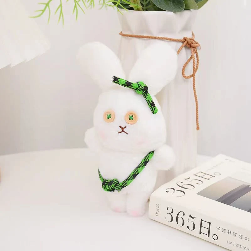 Cartoon Trendy Little White Rabbit Plush Toy Pendant Creative Little Bunny Keychain Student Backpack Accessories Gift