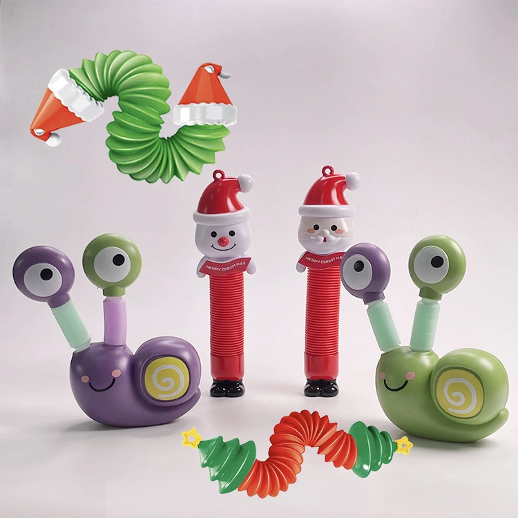 Christmas Santa Lights up Pop Fidget Tube Tubes Party Toys Glow Sticks Easter Basket Sticks Stuffers LED Pop Tubes