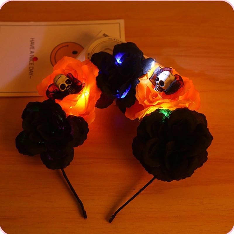 Skull Glowing Headband DIY Toys for Halloween Party Decoration