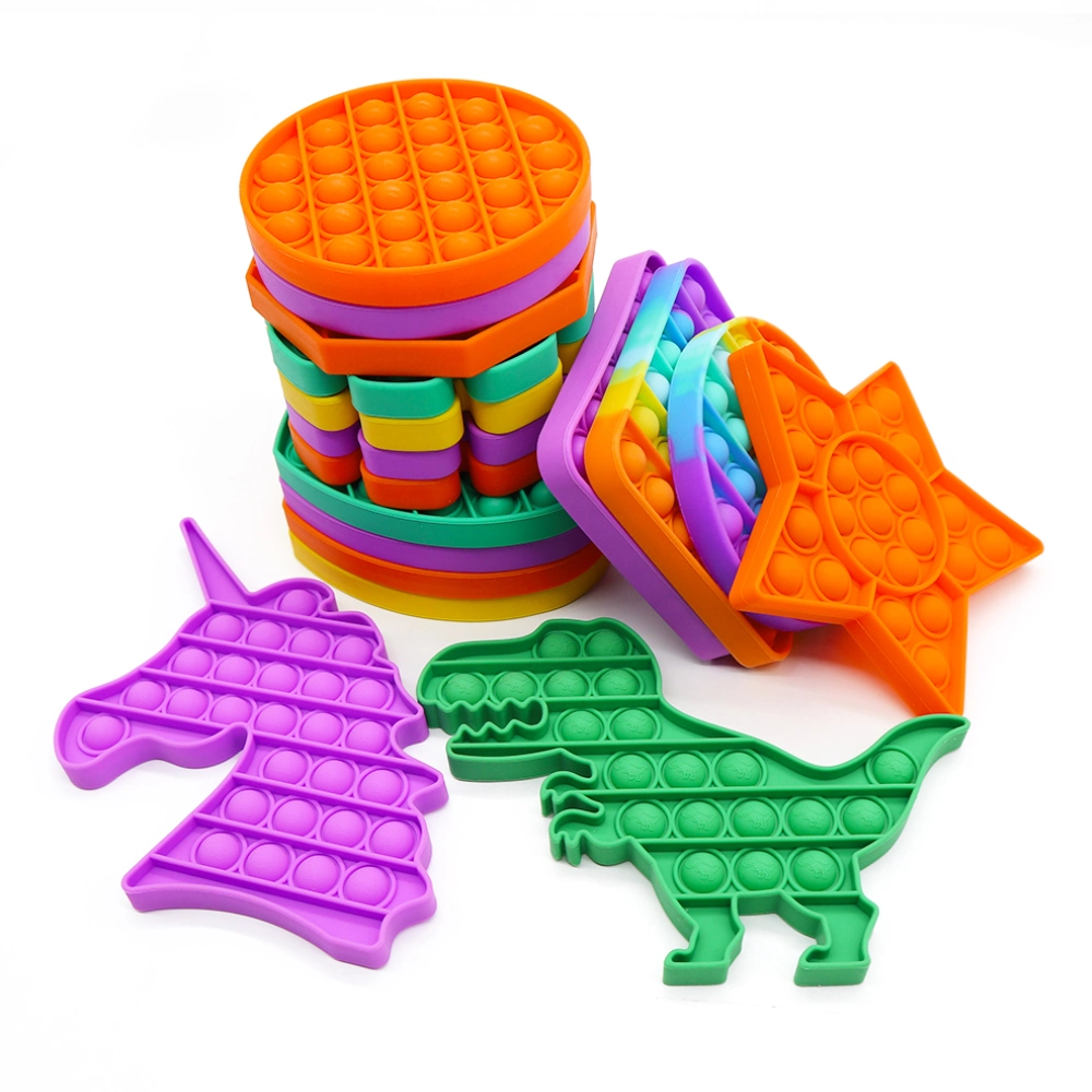 2021 Hot Sale Silicone Simple Jumbo Robots Autism Push Rainbow Fidget Toy Set Stress Pack Push Pop Bubble Squeeze Sensory Fidget Toys