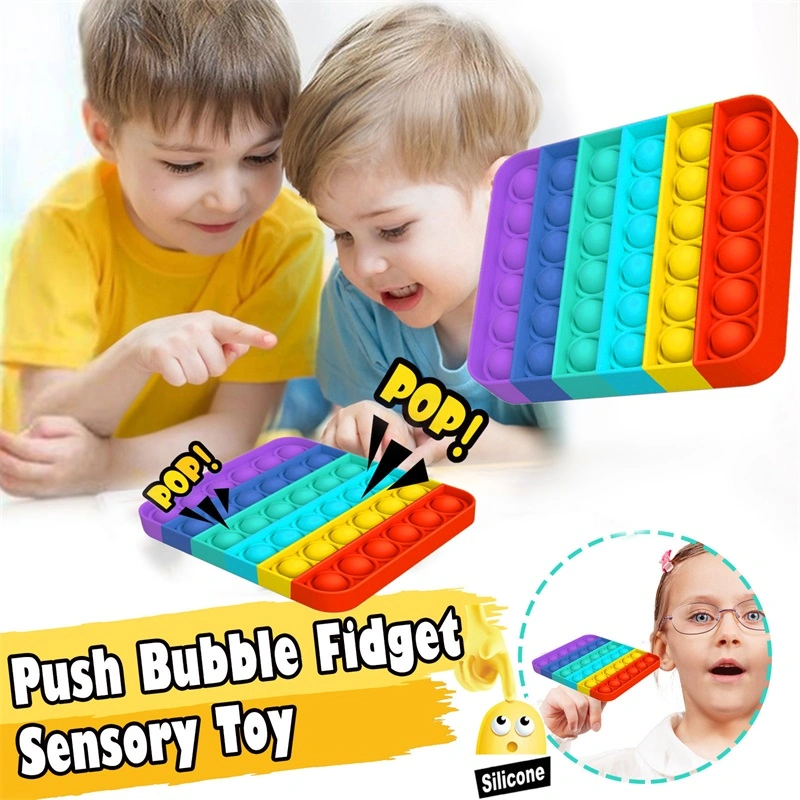2021 Hot Sale Silicone Simple Jumbo Robots Autism Push Rainbow Fidget Toy Set Stress Pack Push Pop Bubble Squeeze Sensory Fidget Toys