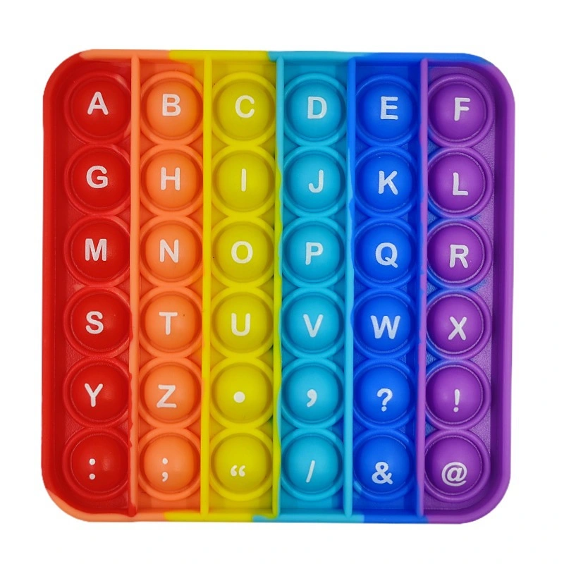 20cm Silicone Letter Number Rainbow Large Push Poping Bubble Fidget Sensory Toy Jumbo Big Table Game Board Light Stress Msxf Pop It Board Game