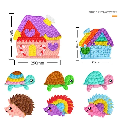 Wholesale Stress Relief Xmas House Turtle Hedgehog Fidget Puzzle Toys Christmas Gift Jumbo Kids Fidget Sensory Toys