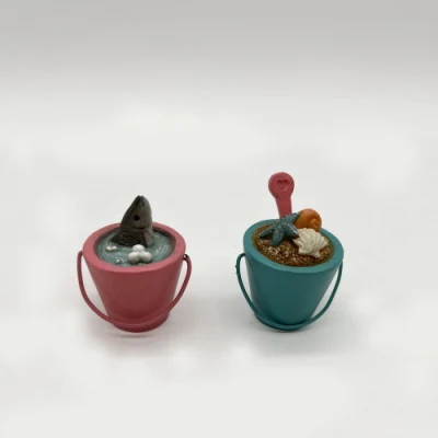New Basic Customization Polyresin Mini Fairy Garden Bucket of Sand Toys DIY Decoration