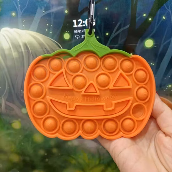 Halloween Kids Toy Pumpkin Pop It Fidget Toy Pumpkin Silicone Push Bubble Toy