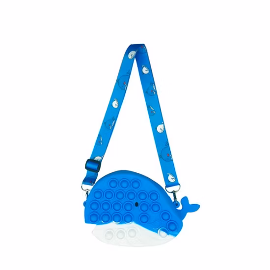 Whale Shape Cute Pop It Shoulder Bag Whale Fidget Shoulder Bag with Straps