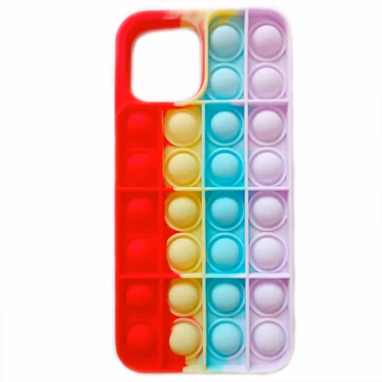 3D Silicon Push Pops Bubble Sensory Fidget Toy Mobile Phone Cover Relief Stress Push It Basketball Phone Case for I