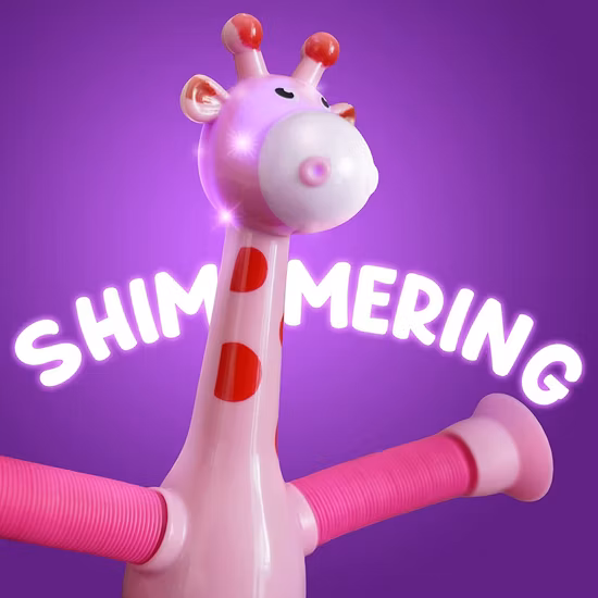 6 Pack Light up Fidget Pops Tube Glow Decompression Squeeze LED Pops Tube Toy for Kids and Adult